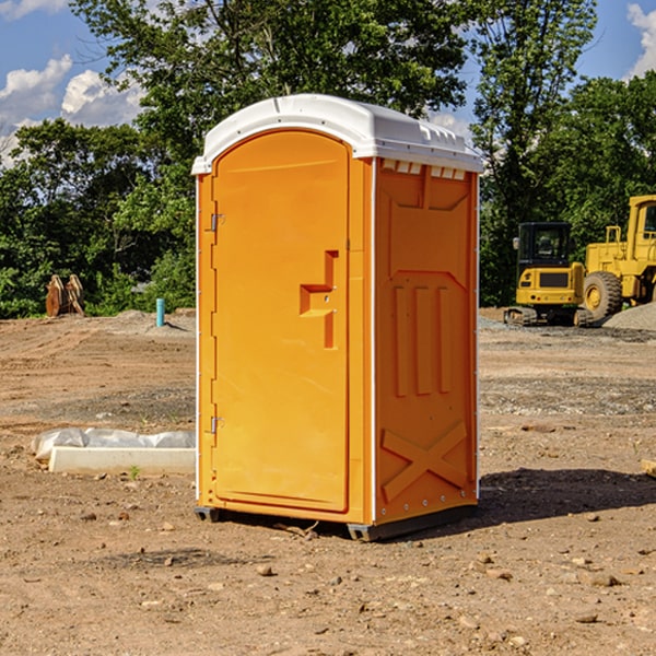 can i customize the exterior of the porta potties with my event logo or branding in South English IA